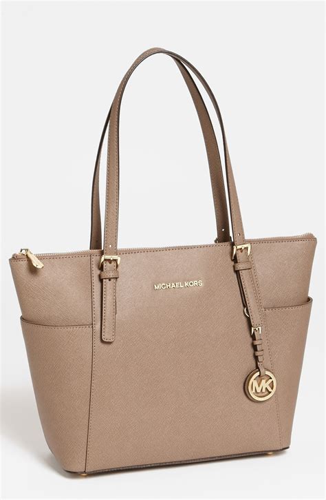 michael kors jet set travel tote dark khaki|Michael Kors designer tote jet set.